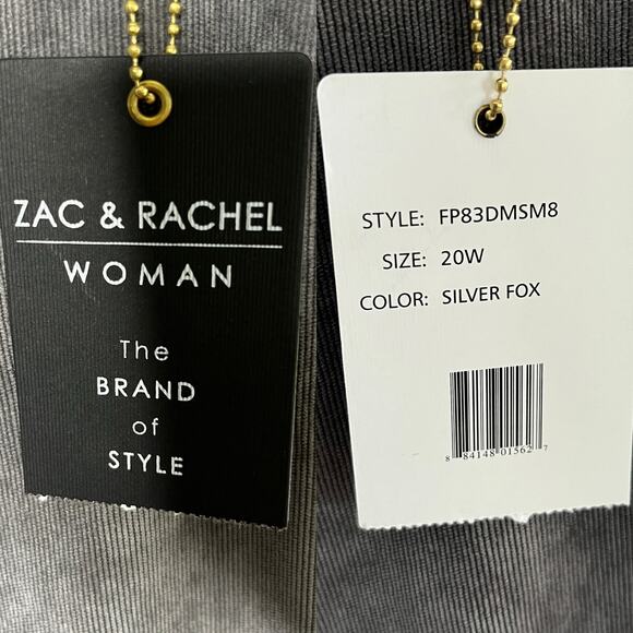 Zac & Rachel Woman Corduroy Pants 20W Silver Fox Short Length New - Picture 7 of 14